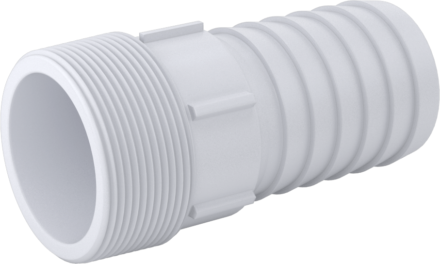 Plastik Dikenli Hortum Bağlantı Elemanı, Kimyasallar için, 2" Hortum İç Çapı için, 2 NPT Erkek