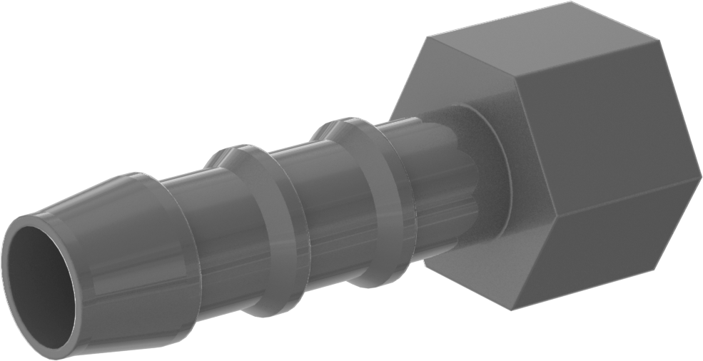 Plastik Dikenli Hortum Bağlantı Elemanı, 5/16" Hortum İç Çapı için Adaptör, 1/8 NPT Dişi