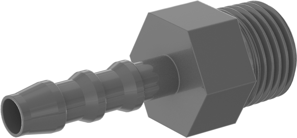 Plastik Dikenli Hortum Bağlantı Elemanı, 5/32" Hortum İç Çapı için Adaptör, 1/8 NPT Erkek