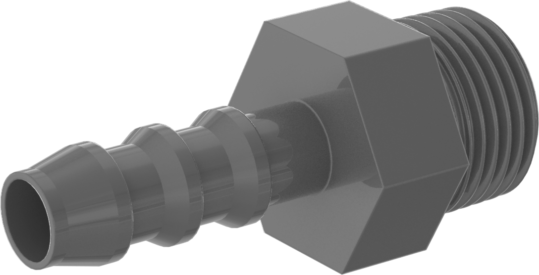 Plastik Dikenli Hortum Bağlantı Elemanı, 5/16" Hortum İç Çapı için Adaptör, 3/8 NPT Erkek