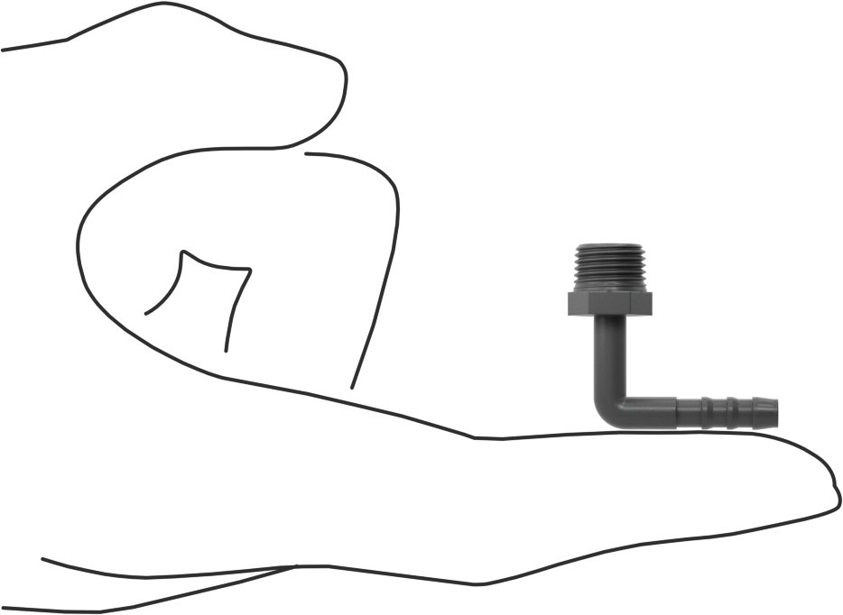Plastik Dikenli Hortum Bağlantı Elemanı, 5/32" Hortum İç Çapı için 90 Derece Dirsek Adaptörü, 1/8 NPT Erkek