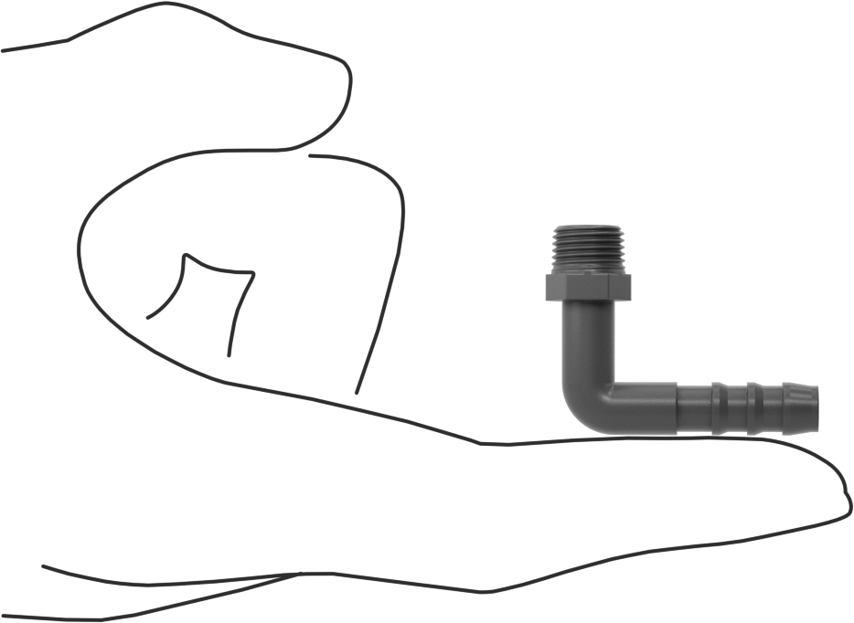 Plastik Dikenli Hortum Bağlantı Elemanı, 1/4" Hortum İç Çapı için 90 Derece Dirsek Adaptörü, 1/8 NPT Erkek