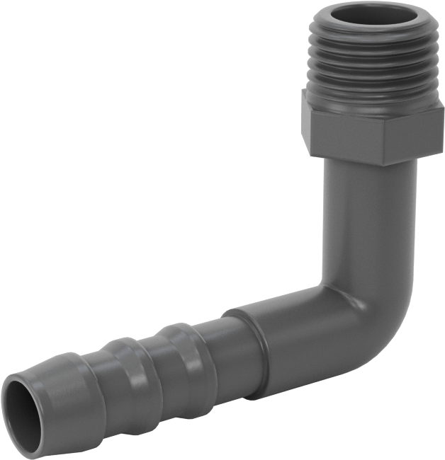 Plastik Dikenli Hortum Bağlantı Elemanı, 1/4" Hortum İç Çapı için 90 Derece Dirsek Adaptörü, 1/8 NPT Erkek