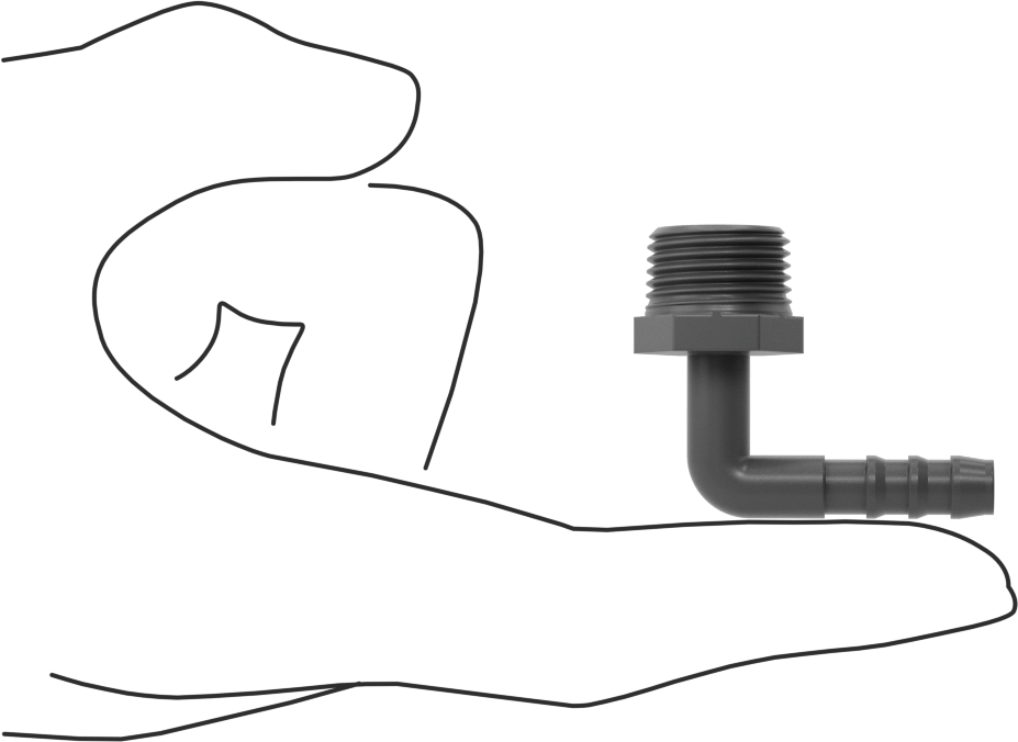 Plastik Dikenli Hortum Bağlantı Elemanı, 1/4" Hortum İç Çapı için 90 Derece Dirsek Adaptörü, 3/8 NPT Erkek
