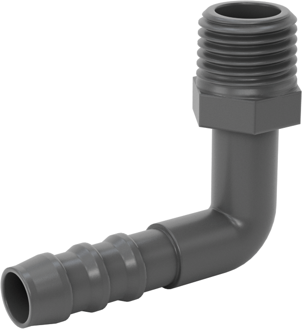 Plastik Dikenli Hortum Bağlantı Elemanı, 5/16" Hortum İç Çapı için 90 Derece Dirsek Adaptörü, 1/4 NPT Erkek