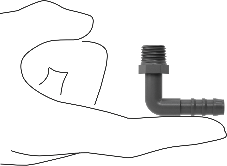 Plastik Dikenli Hortum Bağlantı Elemanı, 5/16" Hortum İç Çapı için 90 Derece Dirsek Adaptörü, 1/4 NPT Erkek