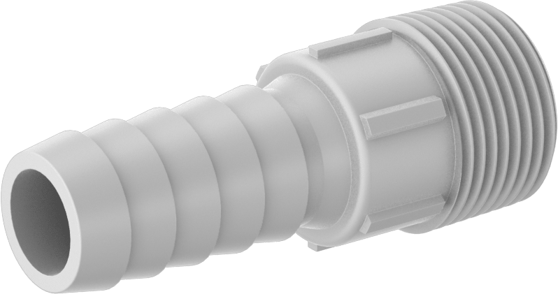 Plastik Dikenli Hortum Bağlantı Elemanı, Yiyecek ve İçecek için, Adaptör, 3/4" Hortum İç Çapı, 3/4 NPT Erkek