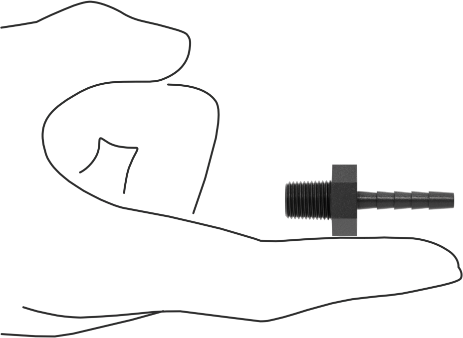 Plastik Dikenli Hortum Bağlantı Elemanı, Adaptör, 3/16" Hortum İç Çapı, 1/8 NPT Erkek, 150 PSI