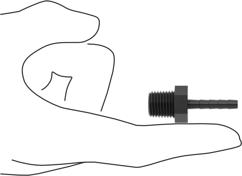 Plastik Dikenli Hortum Bağlantı Elemanı, Adaptör, 3/16" Hortum İç Çapı, 1/4 NPT Erkek, 150 PSI