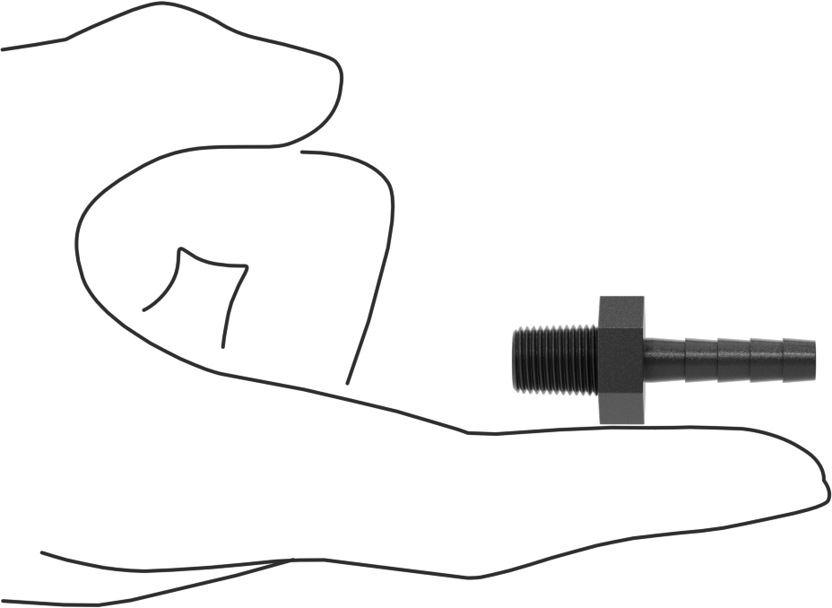 Plastik Dikenli Hortum Bağlantı Elemanı, Su için, Adaptör, 1/4" Hortum İç Çapı, 1/8 NPT Erkek, 150 PSI