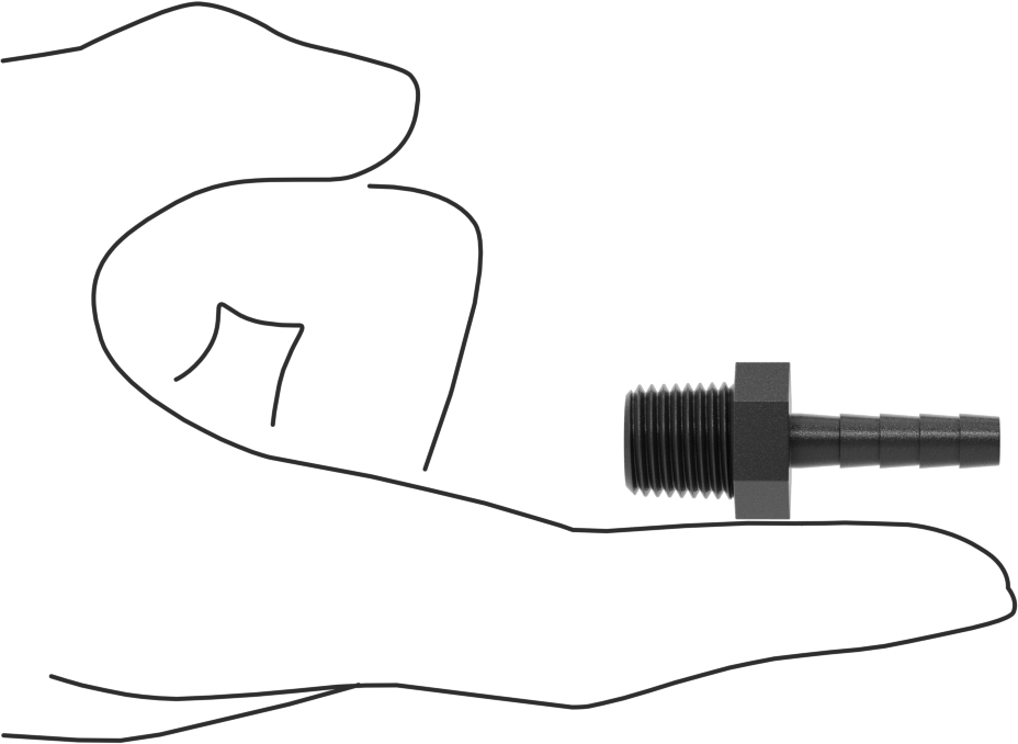 Plastik Dikenli Hortum Bağlantı Elemanı, Su için, Adaptör, 1/4" Hortum İç Çapı, 1/4 NPT Erkek, 150 PSI