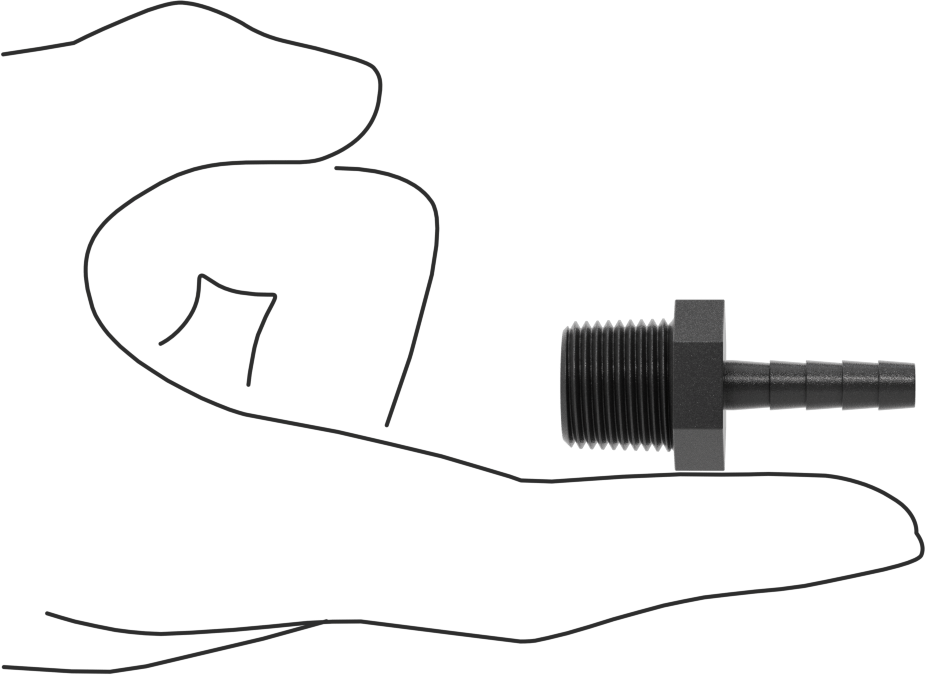 Plastik Dikenli Hortum Bağlantı Elemanı, Su için, Adaptör, 1/4" Hortum İç Çapı, 3/8 NPT Erkek, 150 PSI