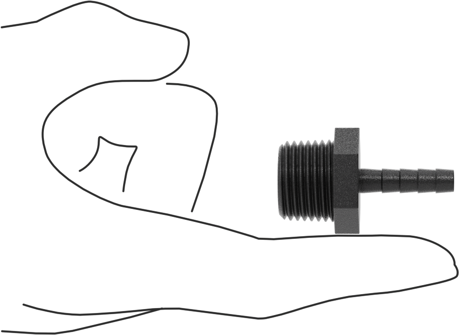 Plastik Dikenli Hortum Bağlantı Elemanı, Su için, Adaptör, 1/4" Hortum İç Çapı, 1/2 NPT Erkek, 150 PSI