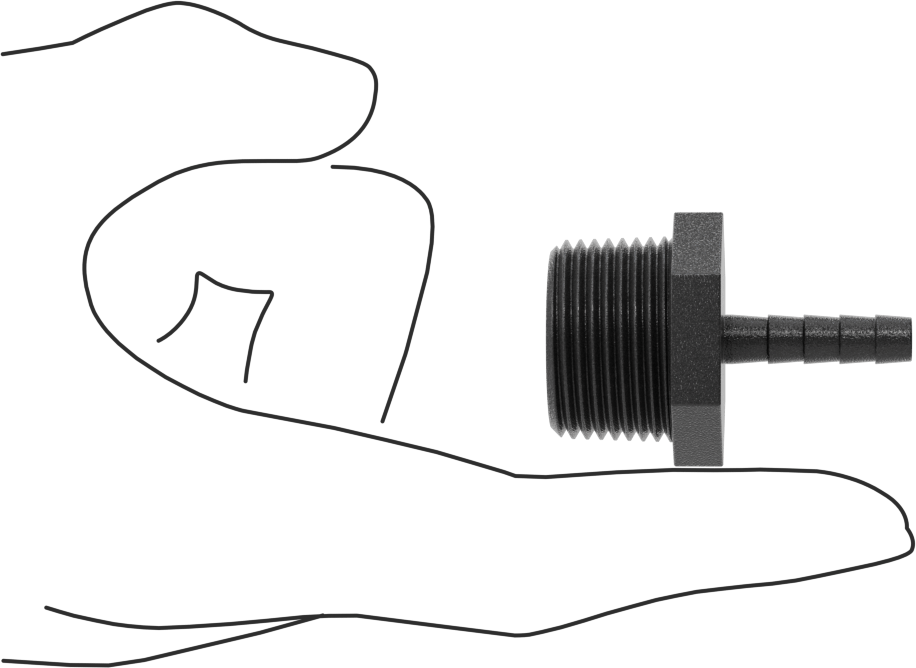 Plastik Dikenli Hortum Bağlantı Elemanı, Su için, Adaptör, 1/4" Hortum İç Çapı, 3/4 NPT Erkek, 150 PSI