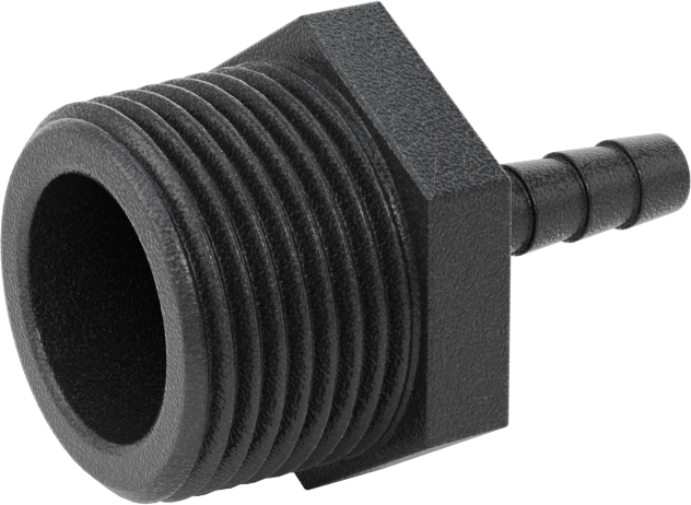 Plastik Dikenli Hortum Bağlantı Elemanı, Su için, Adaptör, 1/4" Hortum İç Çapı, 3/4 NPT Erkek, 150 PSI