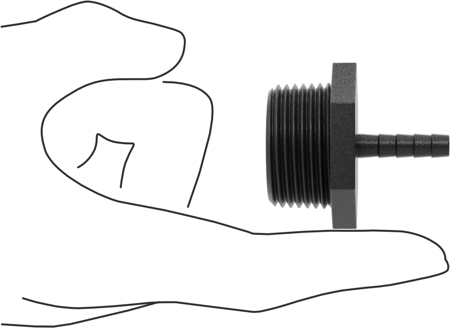Plastik Dikenli Hortum Bağlantı Elemanı, Su için, Adaptör, 1/4" Hortum İç Çapı, 1 NPT Erkek, 150 PSI