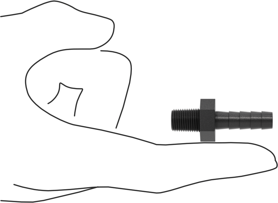 Plastik Dikenli Hortum Bağlantı Elemanı, Adaptör, 5/16" Hortum İç Çapı, 1/8 NPT Erkek, 150 PSI