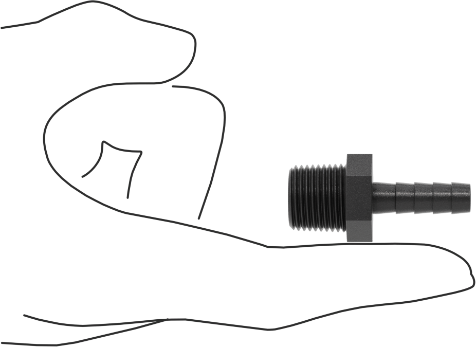 Plastik Dikenli Hortum Bağlantı Elemanı, Adaptör, 5/16" Hortum İç Çapı, 3/8 NPT Erkek, 150 PSI