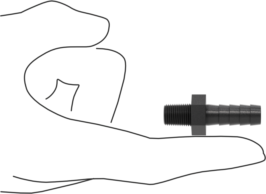 Plastik Dikenli Hortum Bağlantı Elemanı, Su için, Adaptör, 3/8" Hortum İç Çapı, 1/8 NPT Erkek, 150 PSI