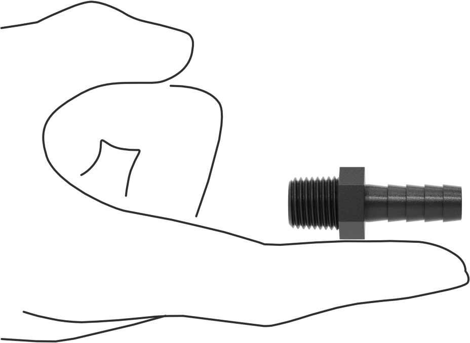 Plastik Dikenli Hortum Bağlantı Elemanı, Su için, Adaptör, 3/8" Hortum İç Çapı, 1/4 NPT Erkek, 150 PSI