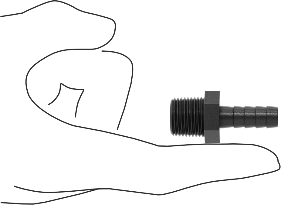 Plastik Dikenli Hortum Bağlantı Elemanı, Su için, Adaptör, 3/8" Hortum İç Çapı, 3/8 NPT Erkek, 150 PSI