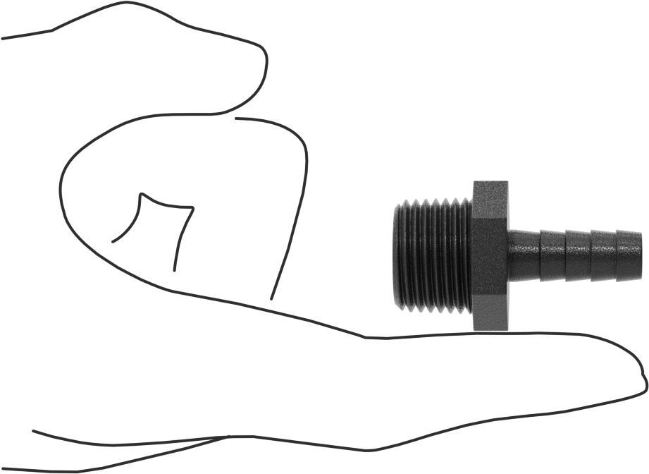 Plastik Dikenli Hortum Bağlantı Elemanı, Su için, Adaptör, 3/8" Hortum İç Çapı, 1/2 NPT Erkek, 150 PSI