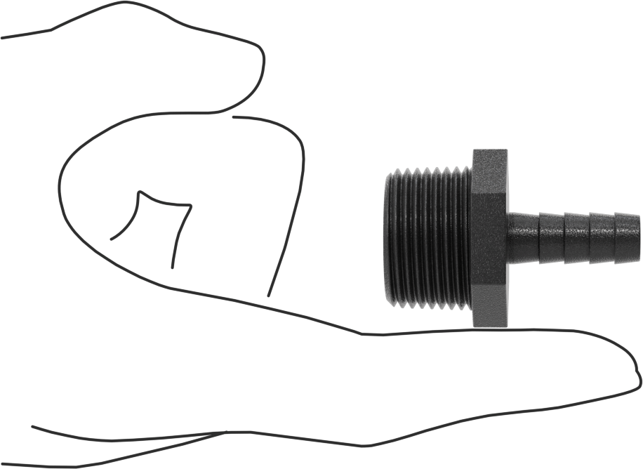 Plastik Dikenli Hortum Bağlantı Elemanı, Su için, Adaptör, 3/8" Hortum İç Çapı, 3/4 NPT Erkek, 150 PSI