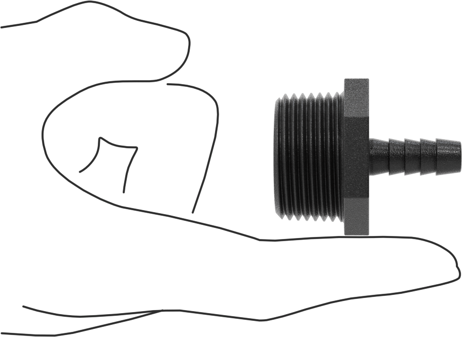 Plastik Dikenli Hortum Bağlantı Elemanı, Su için, Adaptör, 3/8" Hortum İç Çapı, 1 NPT Erkek, 150 PSI