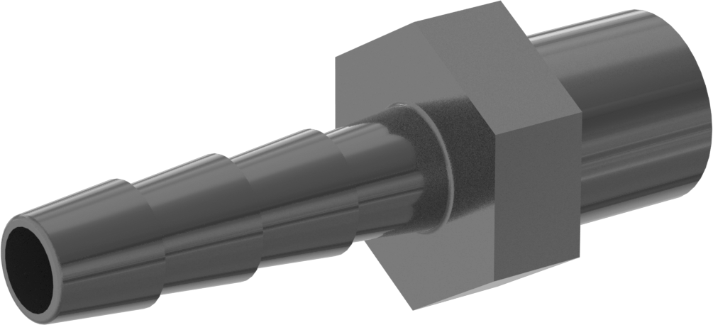 Plastik Dikenli Hortum Bağlantı Elemanı, Su için, Adaptör, 1/4" Hortum İç Çapı, 1/8 NPT Dişi, 150 PSI