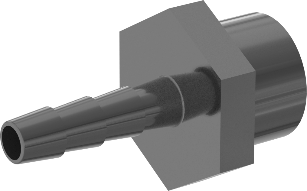 Plastik Dikenli Hortum Bağlantı Elemanı, Su için, Adaptör, 1/4" Hortum İç Çapı, 3/8 NPT Dişi, 150 PSI