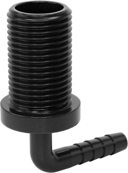 Plastik Dikenli Hortum Bağlantı Elemanı, Su için, Dirsek, 1/4" Hortum İç Çapı, 11/16"-16 UN/UNF Erkek
