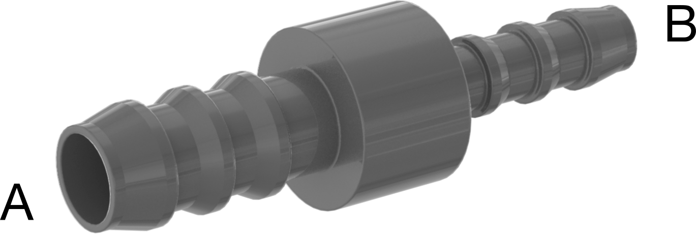 Plastik Dikenli Hortum Bağlantı Elemanı, 3/8“ x 1/4” Hortum İç Çapı için Redüktör
