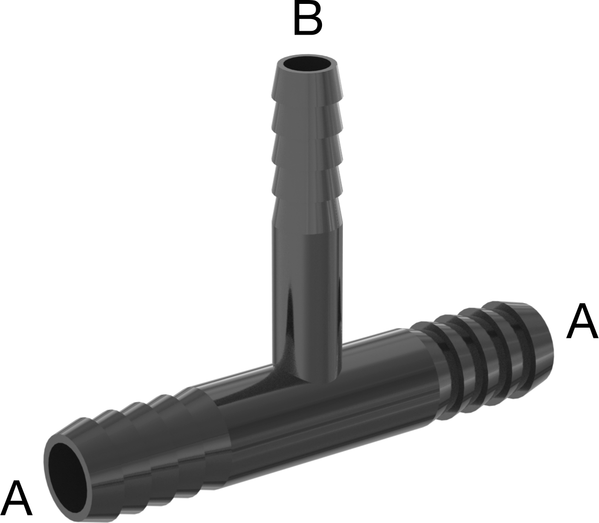 Plastik Dikenli Hortum Bağlantı Elemanı, Su için, 3/8“ x 1/4” Hortum İç Çapı için T Redüktör