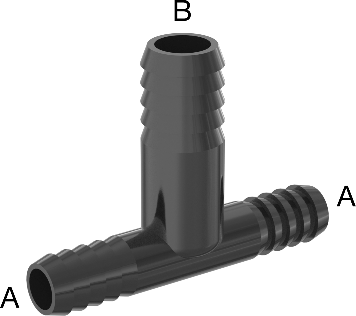 Plastik Dikenli Hortum Bağlantı Elemanı, Su için, 3/8“ x 1/2” Hortum İç Çapı için T Redüktör