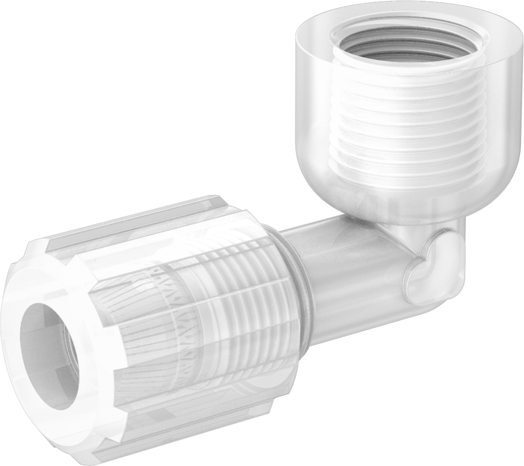 Kimyasallar için Sıkıştırmalı Bağlantı Parçası, 3/8" Dış Çaplı Boru x 3/8 NPT Dişi için Dirsek Adaptörü