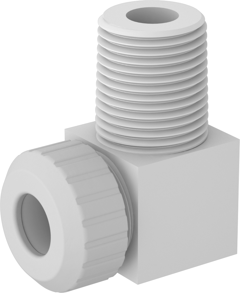Kimyasallar için Sıkıştırmalı Bağlantı Parçası, 90 Derece Dirsek Adaptörü, 10 mm Dış Çaplı Boru x 3/8 Erkek NPT