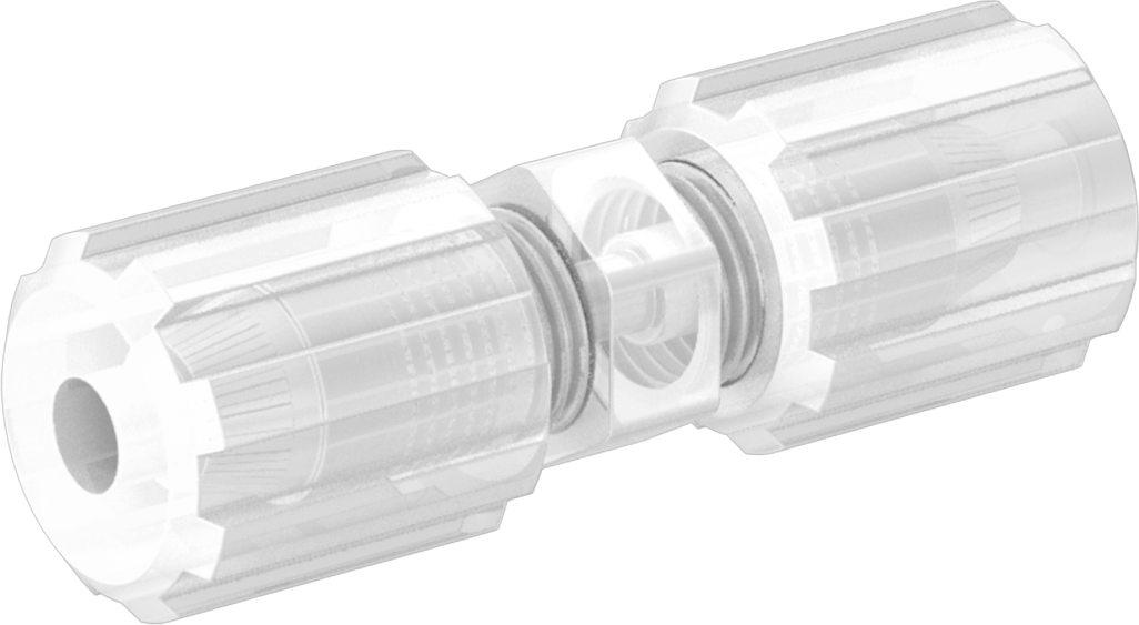 Kimyasallar için Sıkıştırmalı Bağlantı Parçası, 1/4" Dış Çaplı Plastik Boru için Düz Konektör