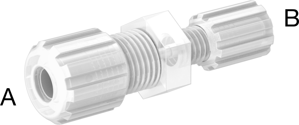Kimyasallar için Sıkıştırmalı Bağlantı Parçası, 1/4“ Boru Dış Çap x 1/8” Boru Dış Çap için Düz Redüktör