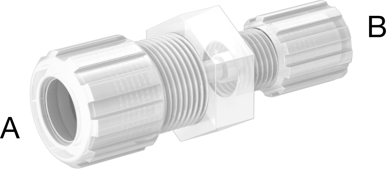 Kimyasallar için Sıkıştırmalı Bağlantı Parçası, 1/2“ Boru Dış Çapı x 1/4” Boru Dış Çapı için Düz Redüktör