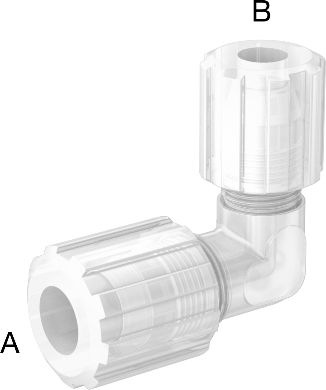 Kimyasallar için Sıkıştırmalı Bağlantı Parçası, 1/2“ Dış Çaplı Boru x 3/8” Dış Çaplı Boru için Dirsek Redüktör