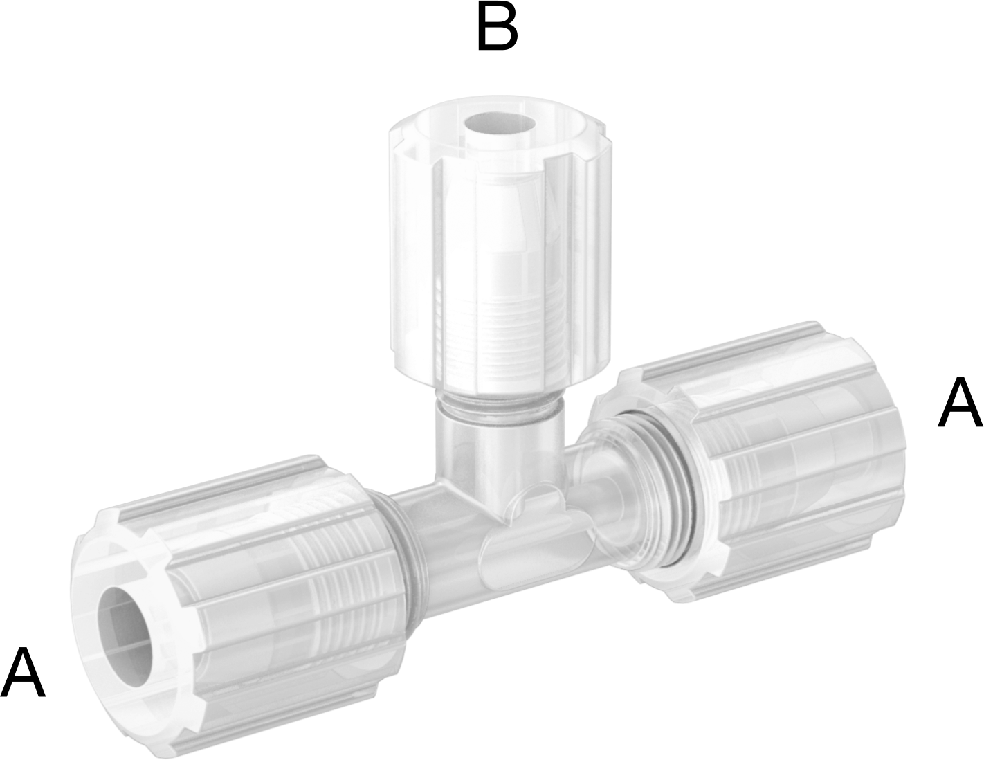 Kimyasallar için Sıkıştırmalı Bağlantı Parçası, 3/8“ dış çaplı boru x 1/4” dış çaplı boru için sıralı T redüktör