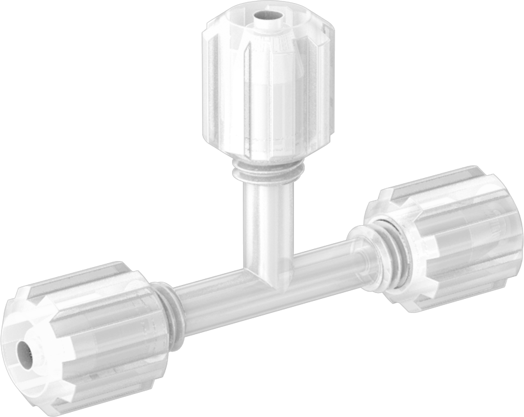 Kimyasallar için Sıkıştırmalı Bağlantı Parçası, 1/8" Dış Çaplı Plastik Boru için T Konektörü