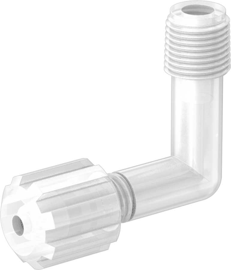 Kimyasallar için Sıkıştırmalı Bağlantı Parçası, 1/8" Dış Çaplı Plastik Boru x 1/8 NPT Erkek için Dirsek