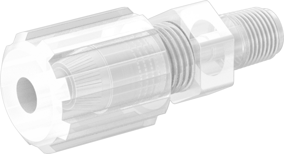 Kimyasallar için Sıkıştırmalı Bağlantı Parçası, Adaptör, 1/4" Dış Çaplı Plastik Boru x 1/8 NPT Erkek