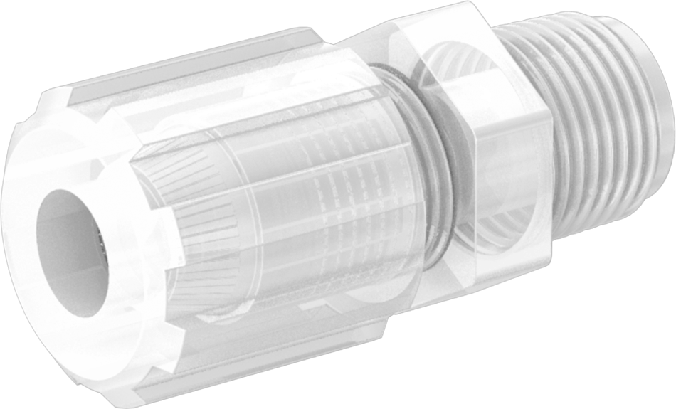 Kimyasallar için Sıkıştırmalı Bağlantı Parçası, Adaptör, 3/8" Dış Çaplı Plastik Boru x 3/8 NPT Erkek