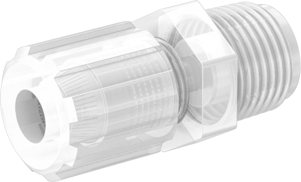 Kimyasallar için Sıkıştırmalı Bağlantı Parçası, Adaptör, 3/8" Dış Çaplı Plastik Boru x 1/2 NPT Erkek