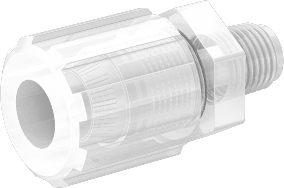 Kimyasallar için Sıkıştırmalı Bağlantı Parçası, Adaptör, 1/2" Dış Çaplı Plastik Boru x 1/4 NPT Erkek