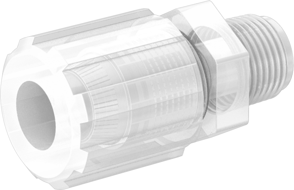 Kimyasallar için Sıkıştırmalı Bağlantı Parçası, Adaptör, 1/2" Dış Çaplı Plastik Boru x 3/8 NPT Erkek