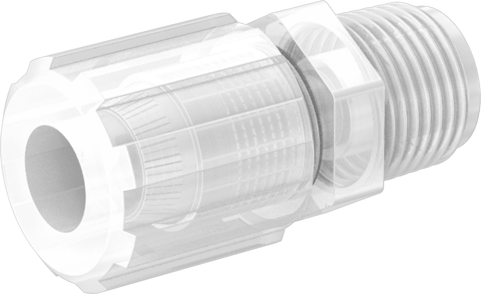 Kimyasallar için Sıkıştırmalı Bağlantı Parçası, Adaptör, 1/2" Dış Çaplı Plastik Boru x 1/2 NPT Erkek