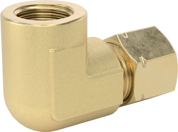 Bakır Boru için Sıkıştırma Bağlantı Elemanı, 1/4" Dış Çaplı Boru x 1/8 NPTF Dişi için 90 Derece Dirsek